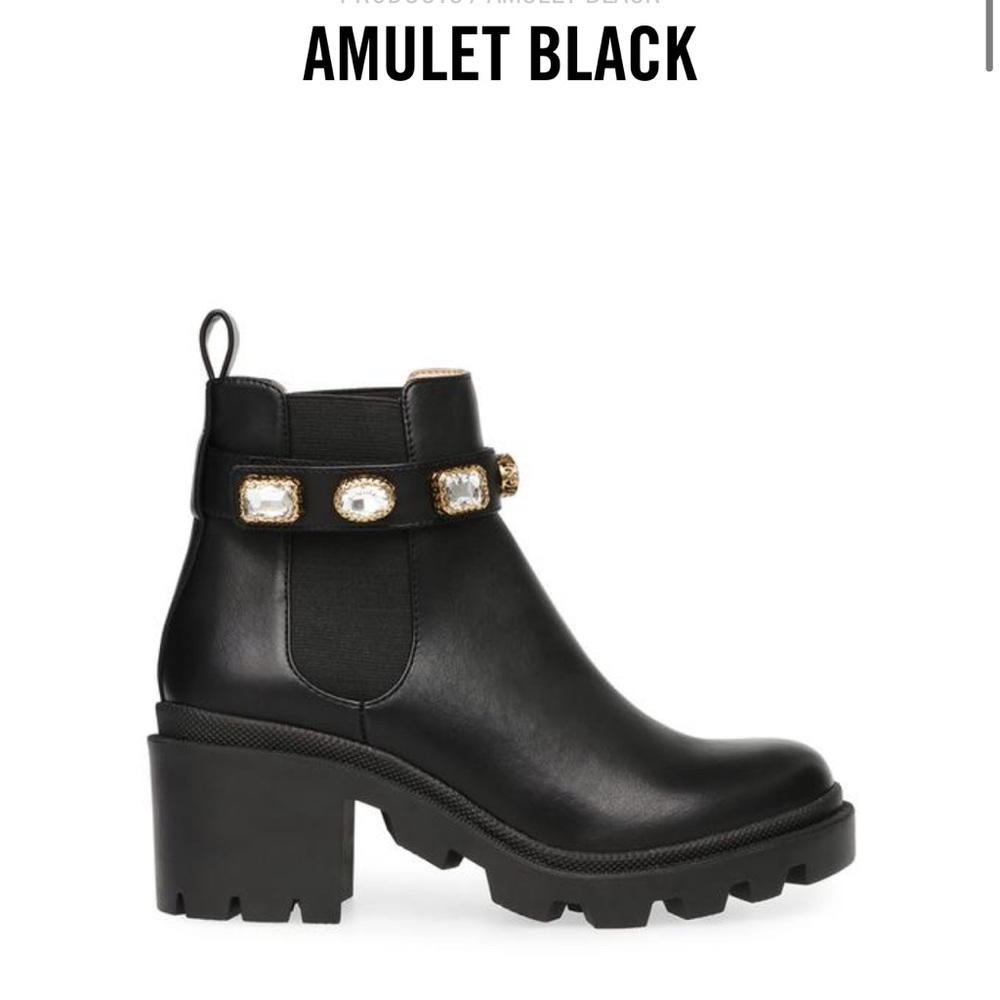 NWOB STEVE MADDEN AMULET BLACK COMBAT BOOT